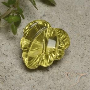 Quartzo Amarelo claro médio Natural 7.41ct, Flor cortada, Transparente