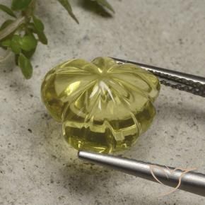 Quartzo Amarelo claro médio Natural 7.41ct, Flor cortada, Transparente