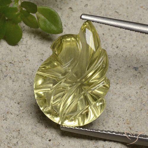 9.00ct Natural Lagoa Amarela Quartzo, Flor cortada, Transparente