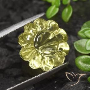 Quartzo amarelo médio Natural 7.20ct, Flor cortada, Transparente