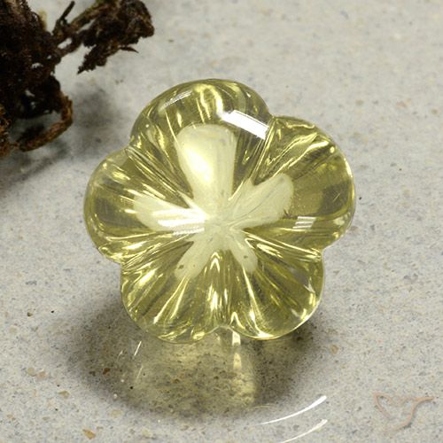 13.66ct Natural Luz amarela Quartzo, Flor cortada, Transparente