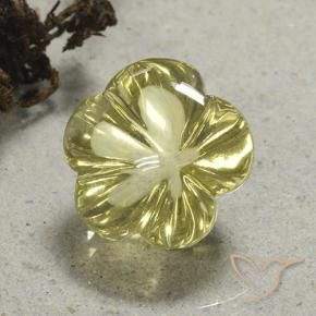 Quartzo Luz amarela Natural 13.66ct, Flor cortada, Transparente