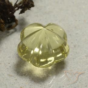 Quartzo Luz amarela Natural 13.66ct, Flor cortada, Transparente
