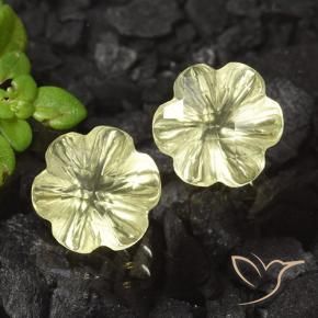Pedras preciosas de Quartzo Limão amarelo natural de 5.15 ct, Flor cortada, Transparente