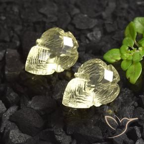Pedras preciosas de Quartzo Amarelo claro médio natural de 9.49 ct, Flor cortada, Transparente