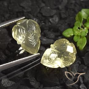Pedras preciosas de Quartzo Amarelo claro médio natural de 9.49 ct, Flor cortada, Transparente