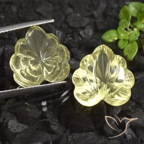 Pedras preciosas de Quartzo Luz amarela natural de 14.91 ct, Flor cortada, Transparente