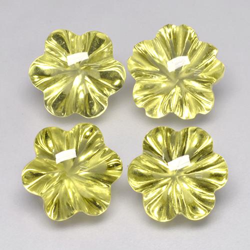 Pedras preciosas de Quartzo Amarelo esverdeado natural de 15.85 ct, Flor cortada, Transparente