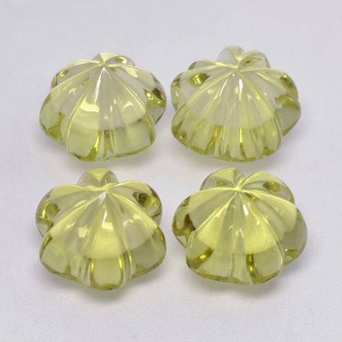 Pedras preciosas de Quartzo Amarelo esverdeado natural de 15.85 ct, Flor cortada, Transparente