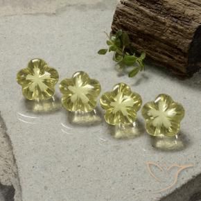 Pedras preciosas de Quartzo Luz amarela natural de 20.16 ct, Flor cortada, Transparente