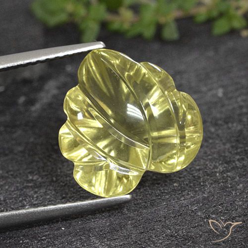 6.61ct Natural amarelo médio Quartzo, Flor cortada, Transparente