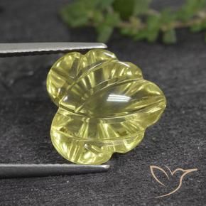 Quartzo amarelo médio Natural 6.61ct, Flor cortada, Transparente