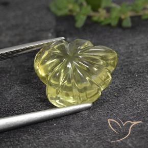 Quartzo amarelo médio Natural 6.61ct, Flor cortada, Transparente