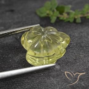 Quartzo Amarelo Abacaxi Claro Natural 7.99ct, Flor cortada, Transparente