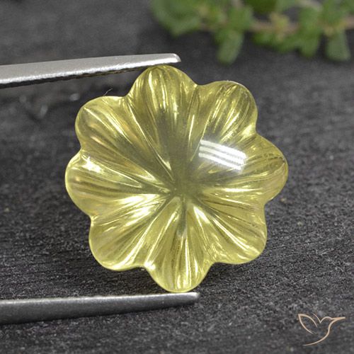 9.33ct Natural Amarelo Abacaxi Claro Quartzo, Flor cortada, Transparente