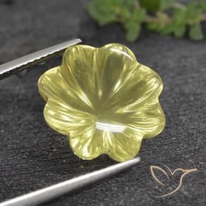Quartzo Amarelo Abacaxi Claro Natural 9.33ct, Flor cortada, Transparente
