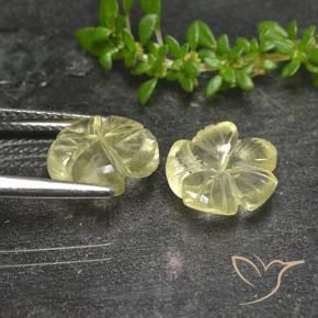 Pedras preciosas de Quartzo Amarelo claro natural de 3.99 ct, Flor cortada, Transparente