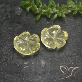 Pedras preciosas de Quartzo Amarelo claro natural de 3.87 ct, Flor cortada, Transparente