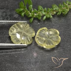 Pedras preciosas de Quartzo Amarelo claro natural de 5.52 ct, Flor cortada, Transparente