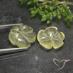 Pedras preciosas de Quartzo Amarelo claro médio natural de 7.52 ct, Flor cortada, Transparente