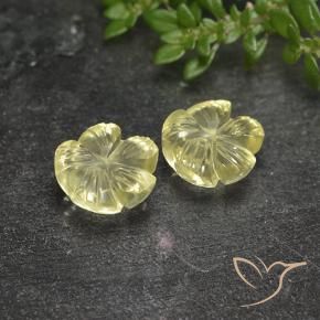 Pedras preciosas de Quartzo Amarelo claro natural de 3.99 ct, Flor cortada, Transparente