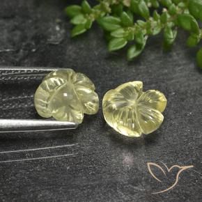 Pedras preciosas de Quartzo Amarelo claro natural de 3.99 ct, Flor cortada, Transparente