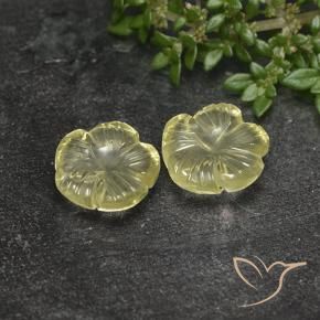 Pedras preciosas de Quartzo amarelo médio natural de 5.03 ct, Flor cortada, Transparente