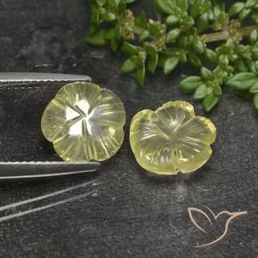 Pedras preciosas de Quartzo amarelo médio natural de 5.03 ct, Flor cortada, Transparente