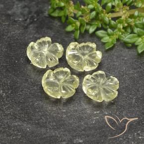 Pedras preciosas de Quartzo Amarelo Esverdeado Claro natural de 5.77 ct, Flor cortada, Transparente