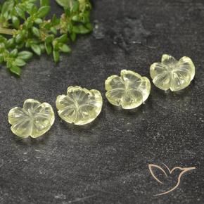 Pedras preciosas de Quartzo Amarelo Esverdeado Claro natural de 5.77 ct, Flor cortada, Transparente
