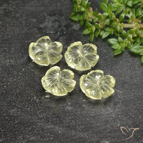 Pedras preciosas de Quartzo Luz amarela natural de 6.88 ct, Flor cortada, Transparente