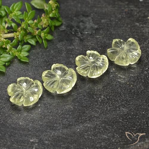 Pedras preciosas de Quartzo Luz amarela natural de 6.88 ct, Flor cortada, Transparente