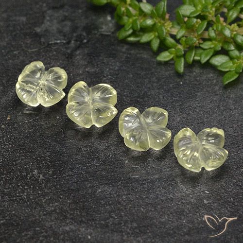 3.60ctw Natural Luz amarela Quartzo, Flor cortada, Transparente