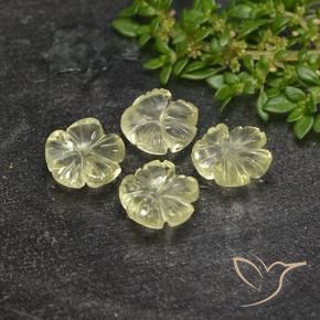 Pedras preciosas de Quartzo Amarelo Esverdeado Claro natural de 5.16 ct, Flor cortada, Transparente