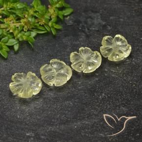 Pedras preciosas de Quartzo Amarelo Esverdeado Claro natural de 5.16 ct, Flor cortada, Transparente
