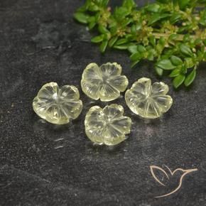 Pedras preciosas de Quartzo Luz amarela natural de 5.18 ct, Flor cortada, Transparente