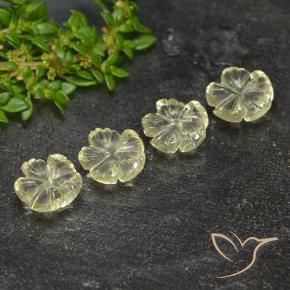 Pedras preciosas de Quartzo Luz amarela natural de 5.18 ct, Flor cortada, Transparente