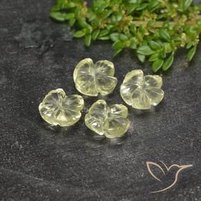 Pedras preciosas de Quartzo Amarelo Esverdeado Claro natural de 5.24 ct, Flor cortada, Transparente