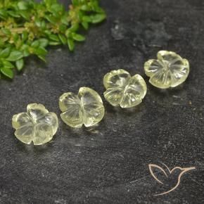 Pedras preciosas de Quartzo Amarelo Esverdeado Claro natural de 5.24 ct, Flor cortada, Transparente