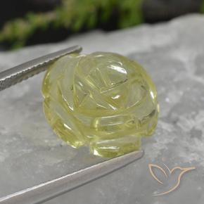 Quartzo Amarelo Abacaxi Claro Natural 11.38ct, Flor cortada, Transparente