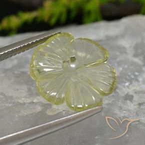 Quartzo Amarelo Abacaxi Claro Natural 5.62ct, Flor cortada, Transparente
