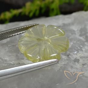 Quartzo Amarelo Abacaxi Claro Natural 5.62ct, Flor cortada, Transparente