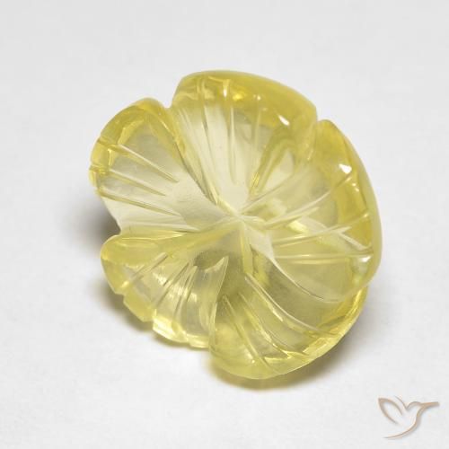 9.01ct Natural Amarelo Esverdeado Claro Quartzo, Flor cortada, Transparente
