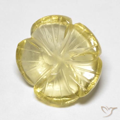 8.15ct Natural amarelo médio Quartzo, Flor cortada, Transparente