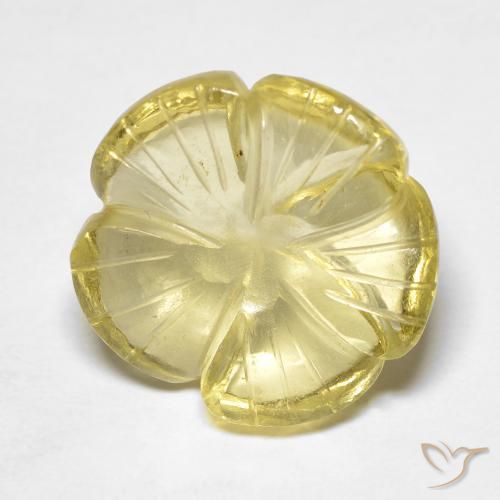 Quartzo amarelo médio Natural 8.15ct, Flor cortada, Transparente