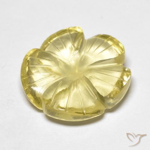 Quartzo amarelo médio Natural 8.15ct, Flor cortada, Transparente