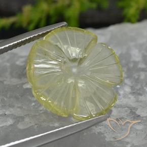 Quartzo Limão amarelo Natural 7.41ct, Flor cortada, Transparente