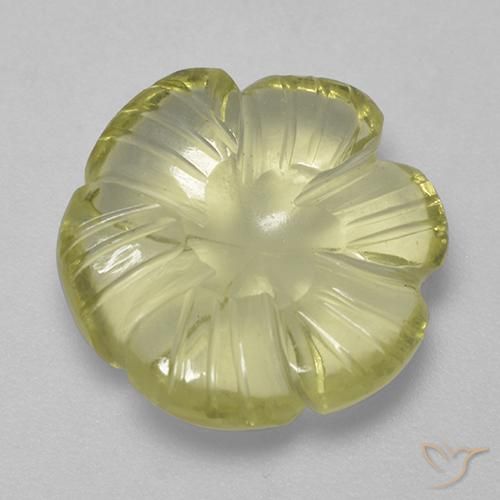 6.27ct Natural Amarelo claro médio Quartzo, Flor cortada, Transparente