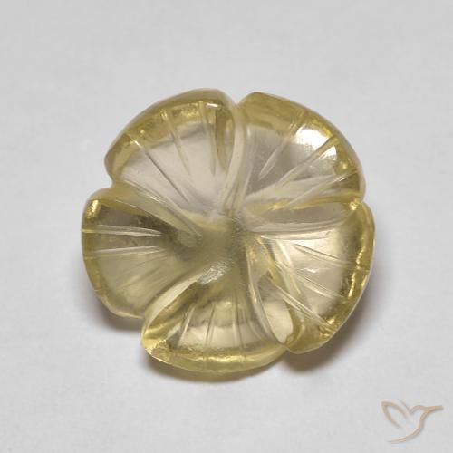Quartzo Luz amarela Natural 5.46ct, Flor cortada, Transparente