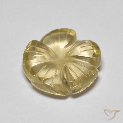Quartzo Luz amarela Natural 5.46ct, Flor cortada, Transparente